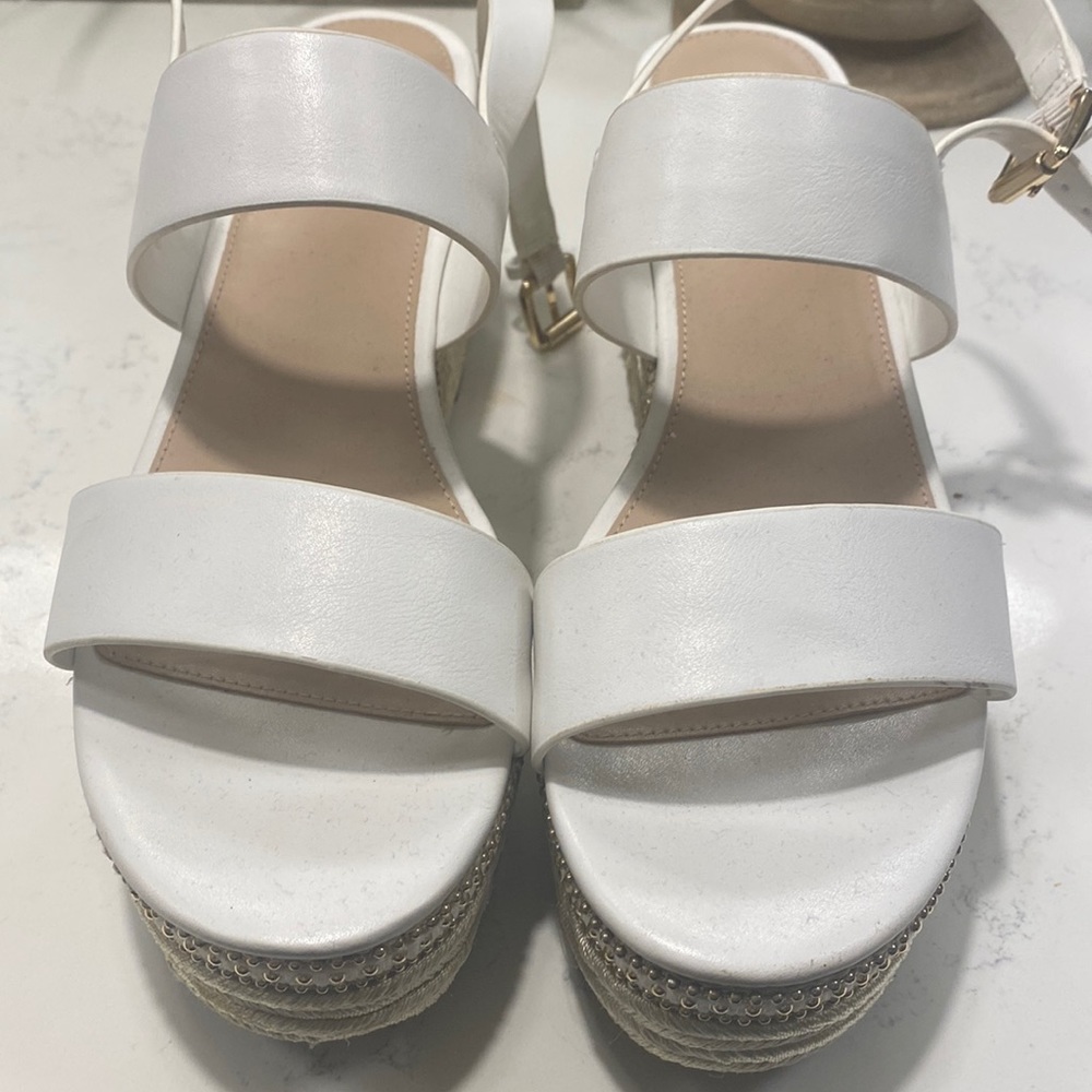 White Aldo platform wedges